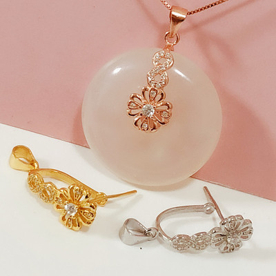 s925四叶草蜜蜡琥珀翡翠平安扣