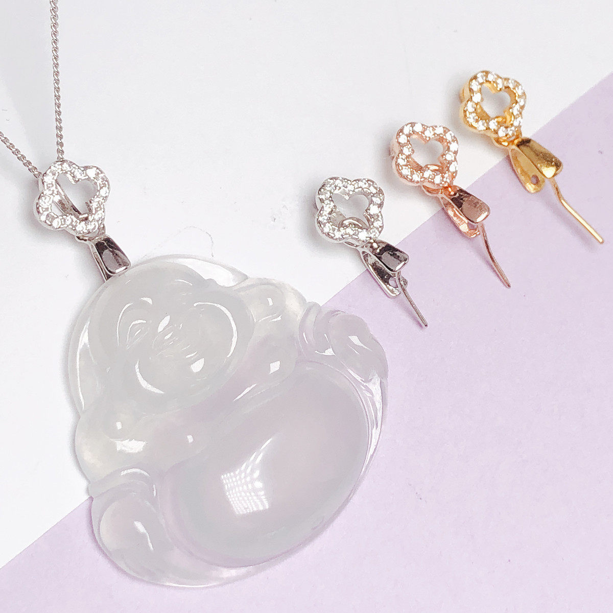 玉吊坠扣夹扣s925纯银扣连接扣 观音玉佛玉坠18k金扣头DIY配件扣,饰品/流行首饰/时尚饰品新,扣,淘宝优惠券,粉丝福利购,淘宝优惠卷