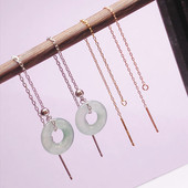 包邮 S925纯银diy手工耳钉线圈链配件 细十o字链银耳坠长耳线耳环