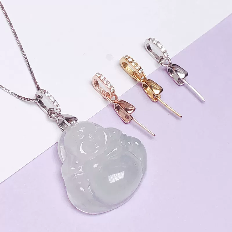 Small pendant, emerald necklace, silver 925 sample, DIY