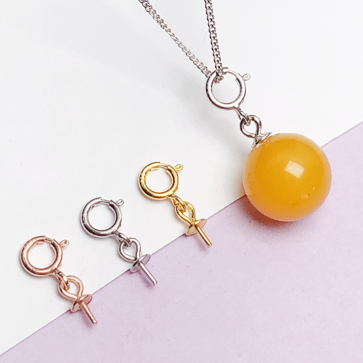 吊坠扣带弹簧扣DIY手工圆珠材料