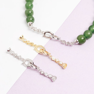 DIY配件S92纯银珍珠项链扣 延长链串珠收尾银扣 baby珠手链扣时尚