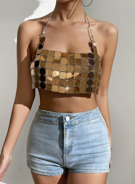 2023欧美跨境新品亚马逊爆款性感时尚亚克力吊带背心女Y20614