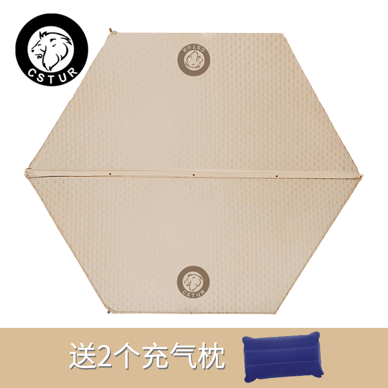 户外露营防潮加厚垫子六边形休闲野餐垫自动大六角充气垫帐篷地垫