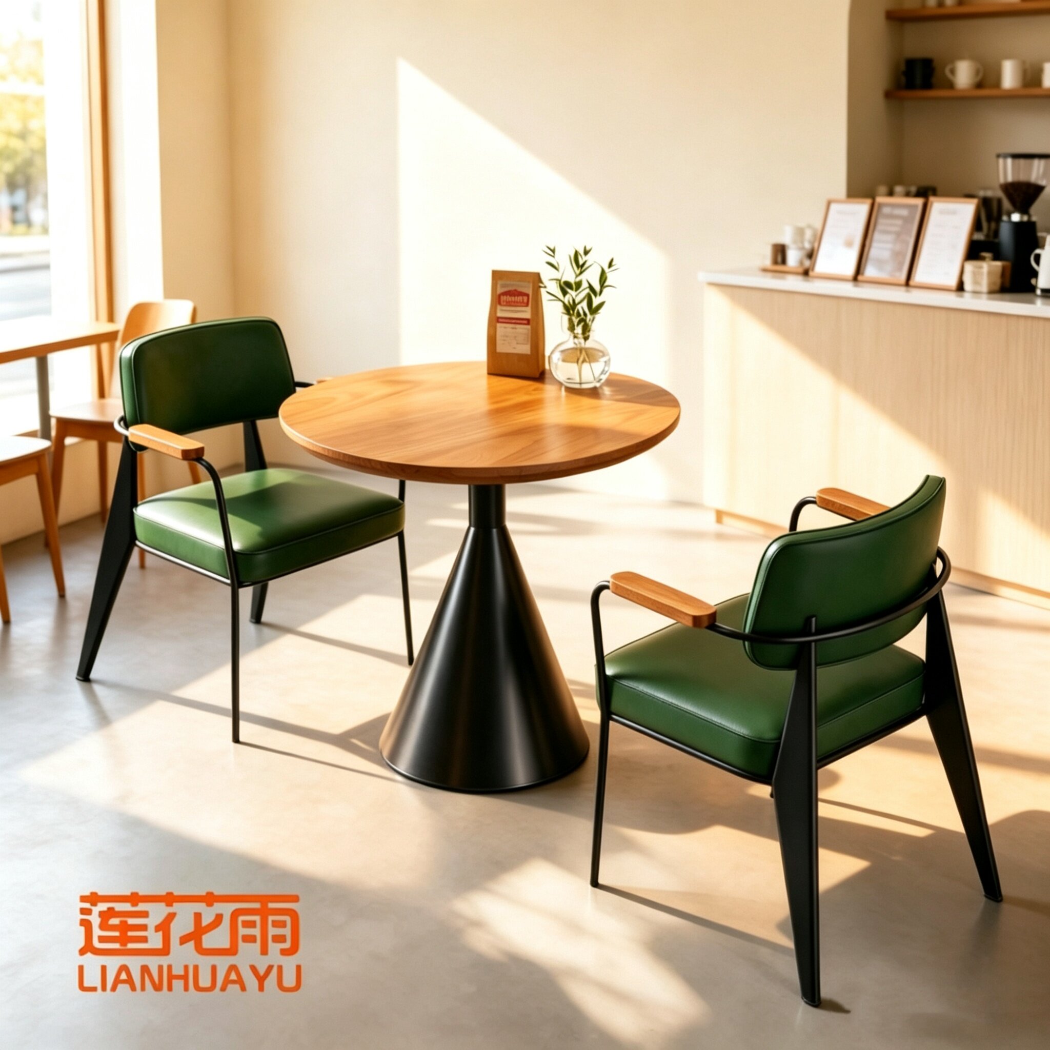 工业风复古咖啡厅实木桌椅组合美式西餐厅餐桌椅酒吧阳台桌椅组合