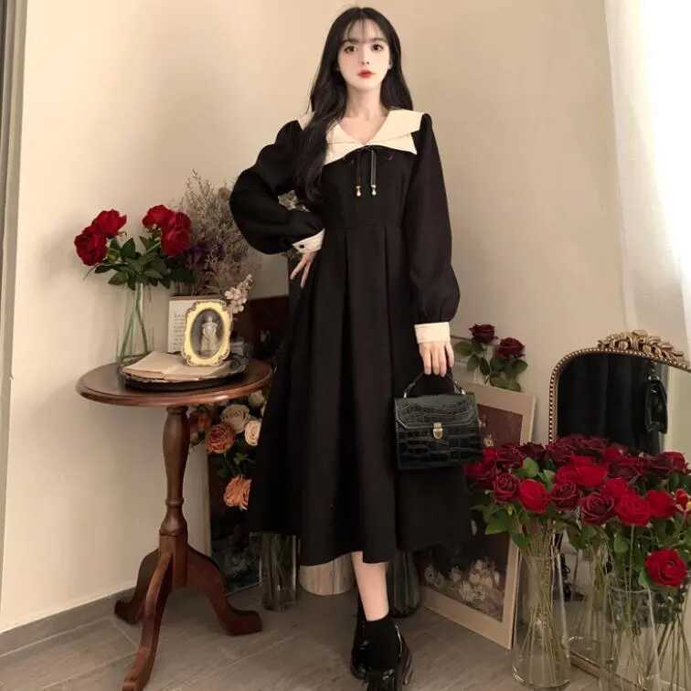 春秋季新款大码法式复古连衣裙