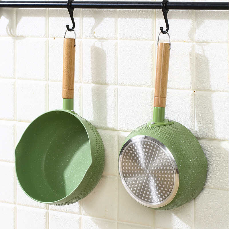 带蒸笼热奶家用牛油果绿不粘锅