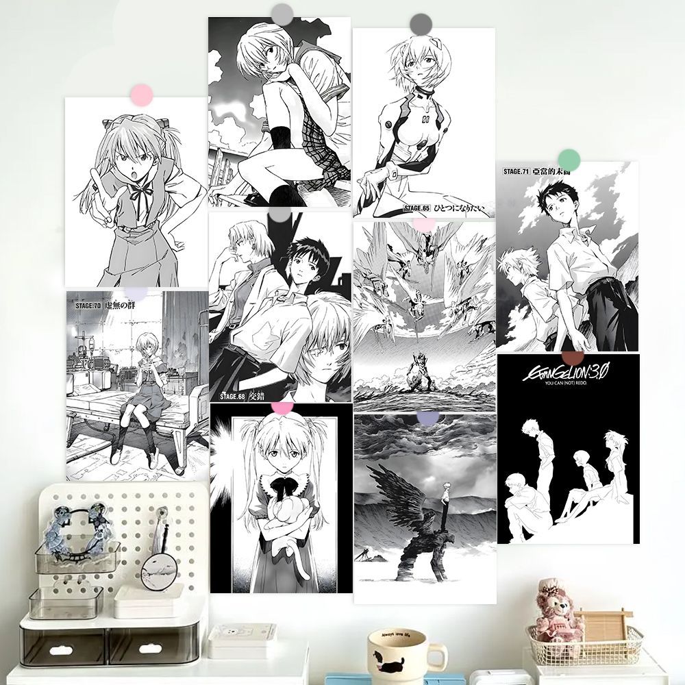 60张漫画EVA新世纪福音战士海报墙贴绫波丽明日香周边房间装饰画