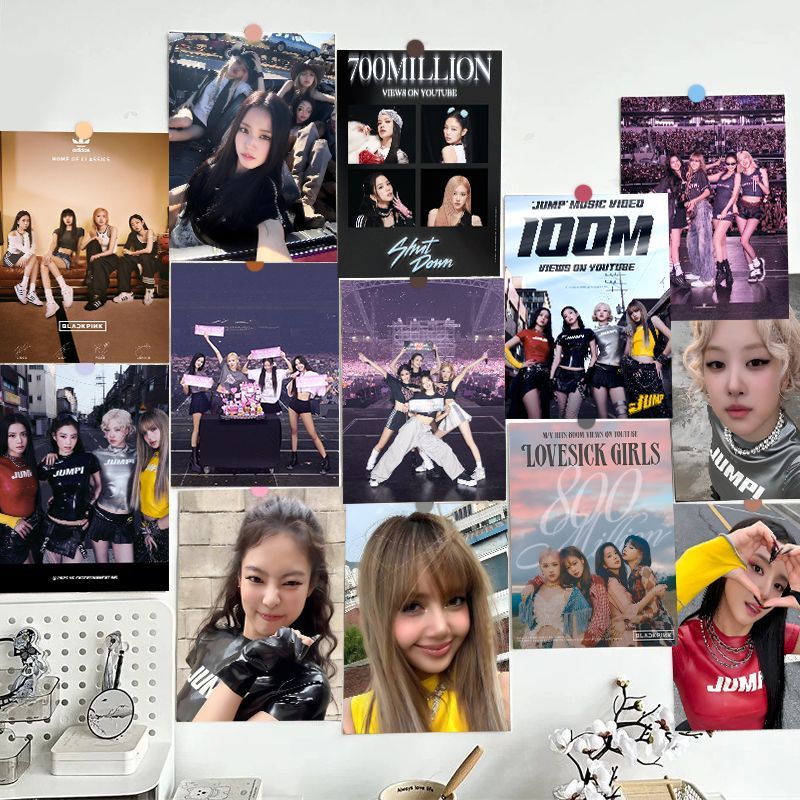 60张BLACKPINK海报墙贴金智秀金智妮朴彩英Lisa粉墨周边墙纸壁纸