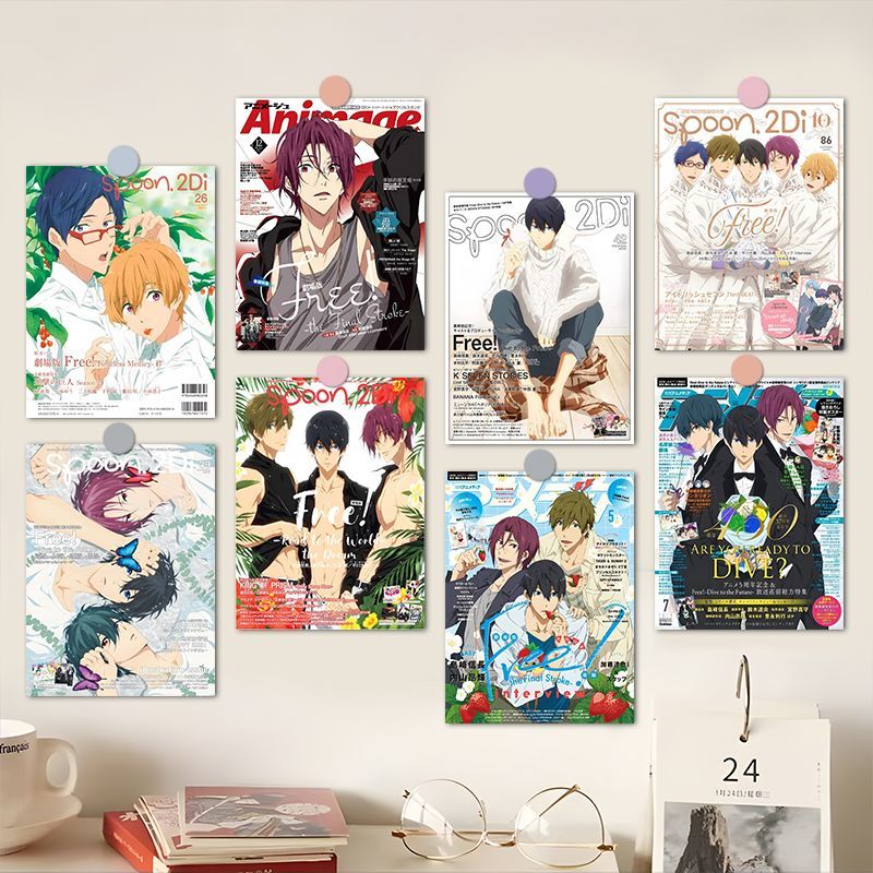 60张free男子游泳部海报二次元七濑遥橘真琴墙壁装饰卧室装饰墙贴