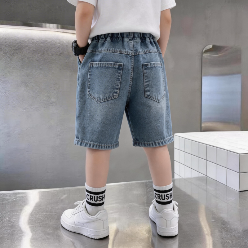 男童夏季牛仔短裤韩版中大童宽松百搭七分裤休闲裤子时髦夏装