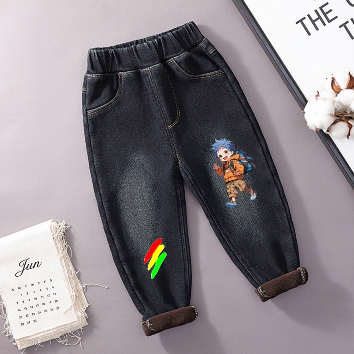 男童裤子2026新款秋冬加绒牛仔裤2-3-4-5-6-7岁中小童长裤冬季裤