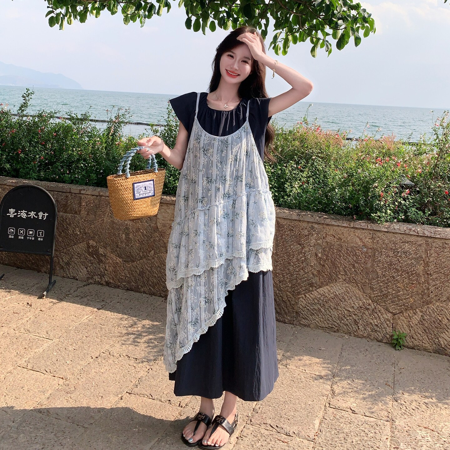 【新款】现货宽松百搭吊带裙297-1380-P155-K218,女装连衣裙,艾艾淮淮