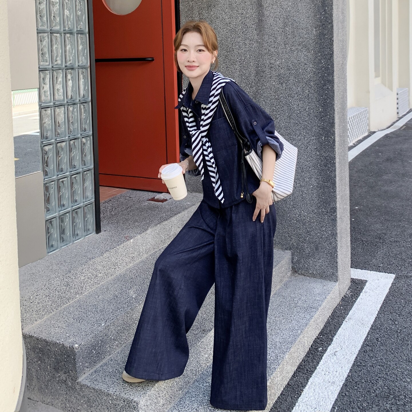【新款】现货上衣+阔腿裤套装297-1735-P175-K248,女装套装/套裙,艾艾淮淮
