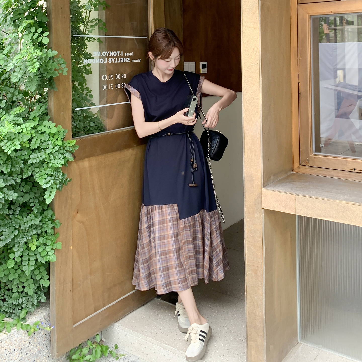 【新款】现货拼接连夜裙297-1615-P135-K198，女装连衣裙，艾艾淮淮