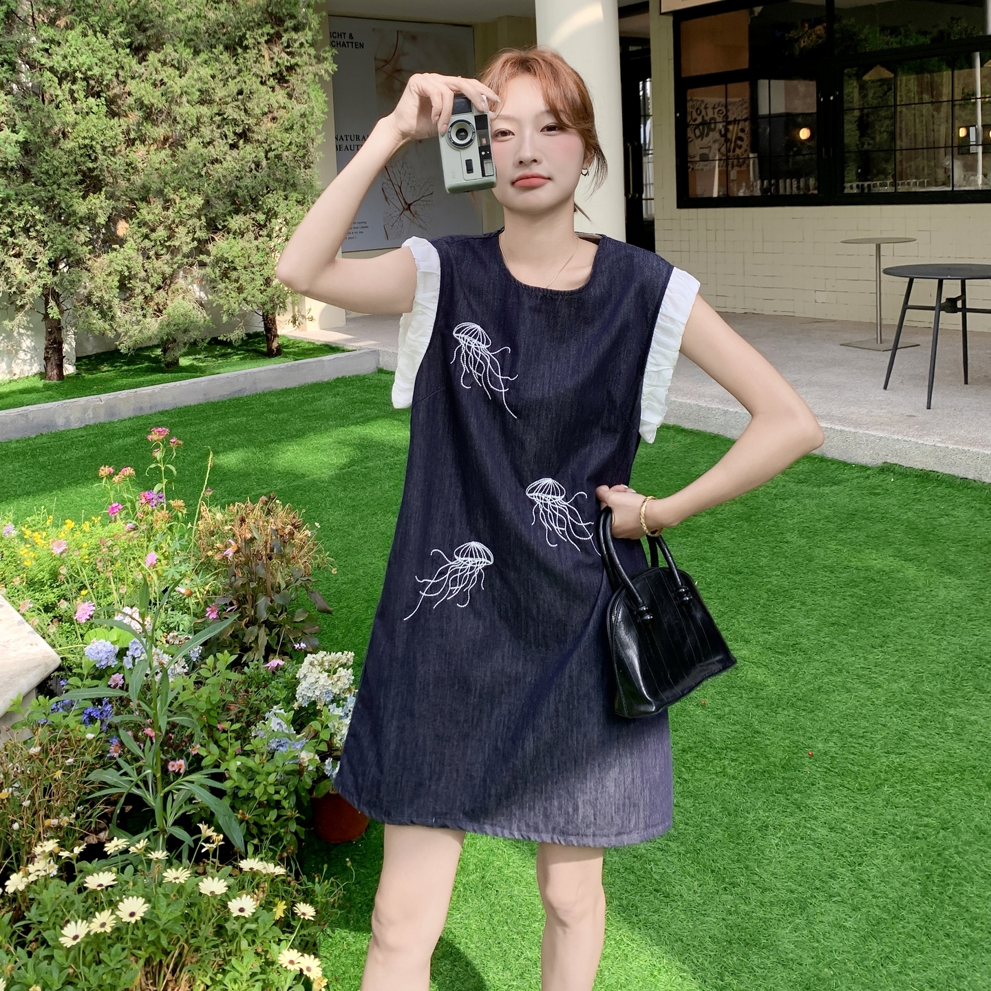 【新款】现货刺绣拼接连衣裙297-1532-P145-K208，女装连衣裙，艾艾淮淮