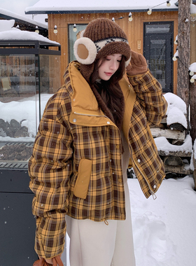 【首发新款】90绒 现货 格子 拼接羽绒服297-1905-P305-K448