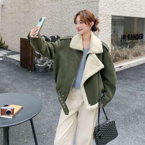 【新款】现货 羊羔毛 皮毛一体 外套297-1892-P205-K298，女装短外套，艾艾淮淮