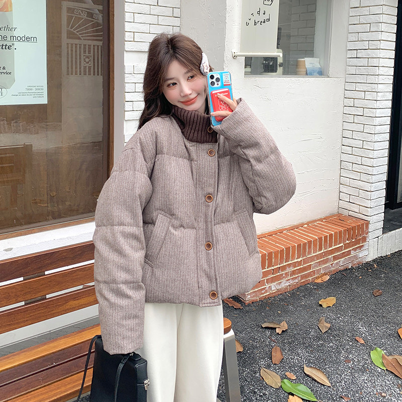 现货90绒针织拼接羽绒服297-1089-P255-K378,女装短外套,艾艾淮淮