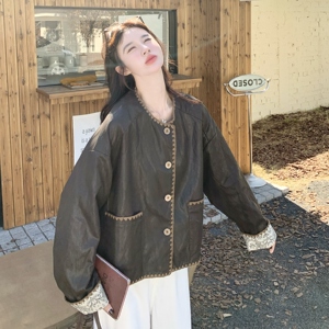 深咖色复古美拉德皮衣短外套女2025秋新款甜酷风气质时髦炸街夹克图片