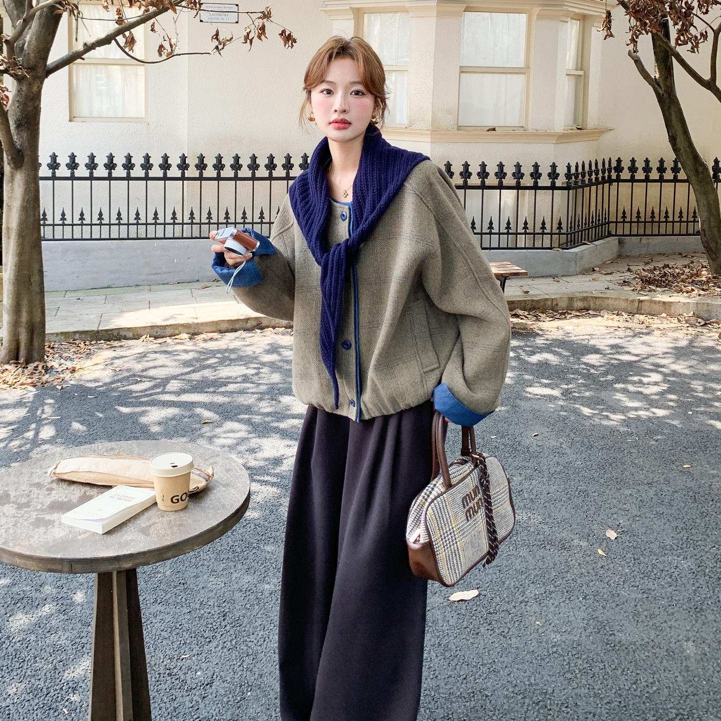 【新款】现货毛呢拼接外套配针织披肩297-1788-P155-K228,女装套装/套裙,艾艾淮淮 【新款】现货毛呢拼接外套配针织披肩297-1788-P155-K228,女装套装/套裙,艾艾淮淮