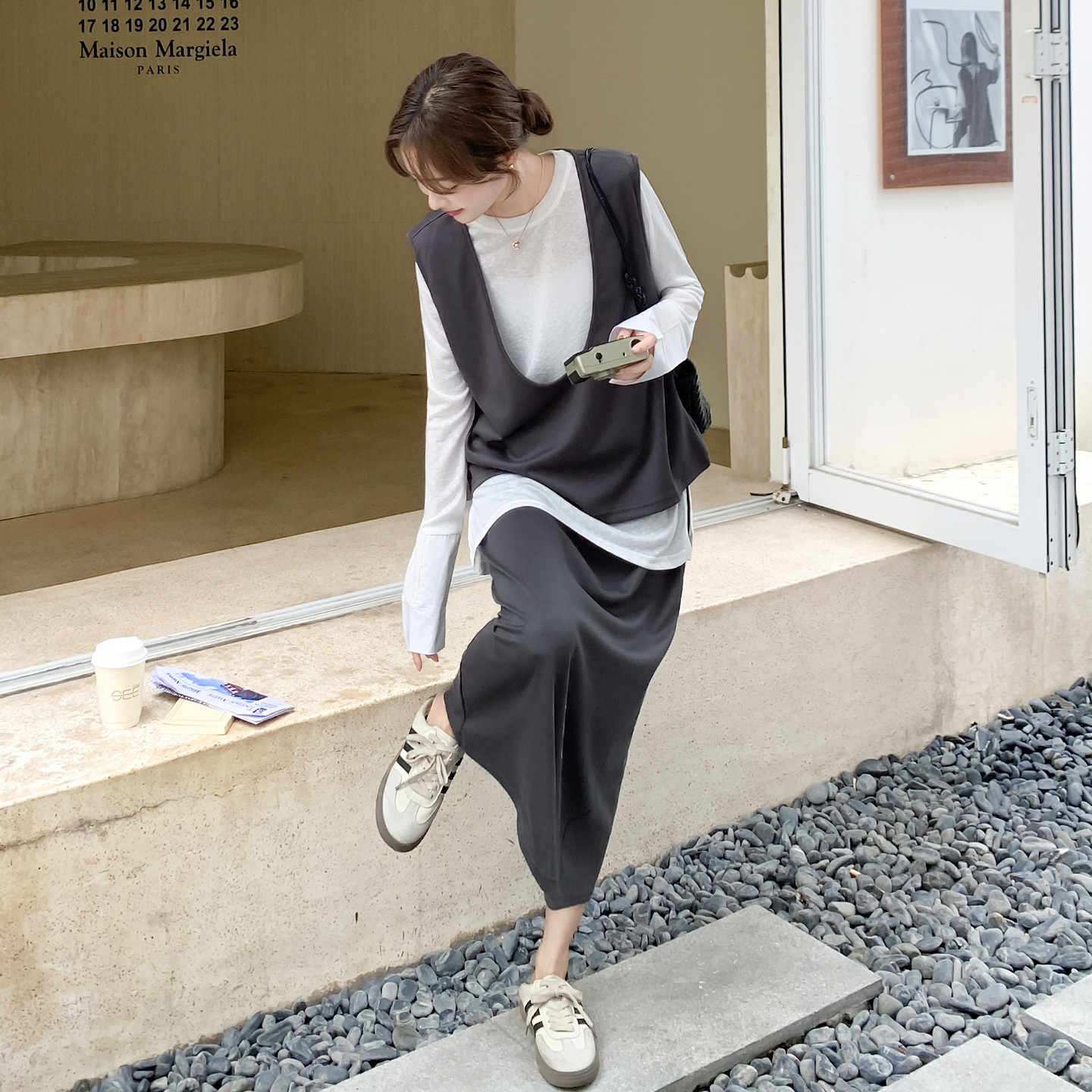 现货休闲马甲+裙+长袖T三件套297-1668-P155-K218,女装套装/套裙,艾艾淮淮
