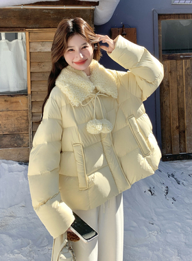 【首发新款】90绒现货羊羔毛拼接羽绒服297-1933-P315-K458