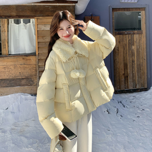 P315 1933 90绒现货羊羔毛拼接羽绒服297 K458 首发新款