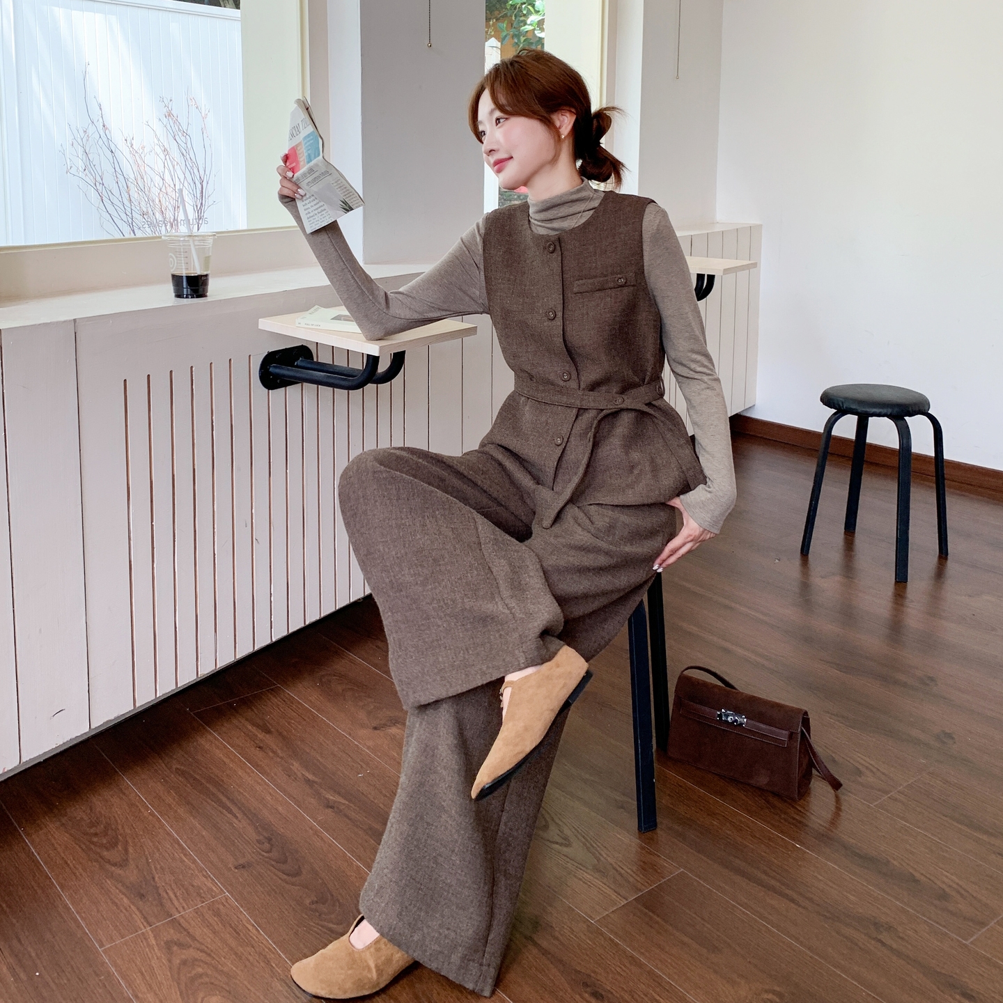 【新款】现货马甲+打底+阔腿裤三件套297-1805-P195-K288，女装套装/套裙，艾艾淮淮