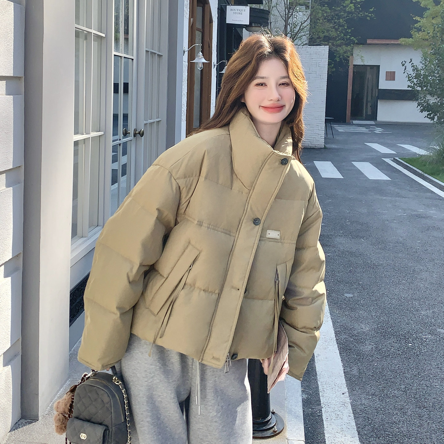 【新款】现货小格子立领90绒羽绒服297-1954-P295-K438,商品下架区,艾艾淮淮