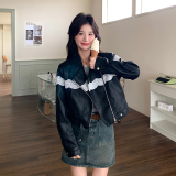 现货休闲显瘦蕾丝拼接外套297-1185-P145-K208，女装短外套，艾艾淮淮