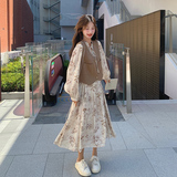 现货碎花长裙+马甲套装297-871-P145-K208，商品下架区，艾艾淮淮