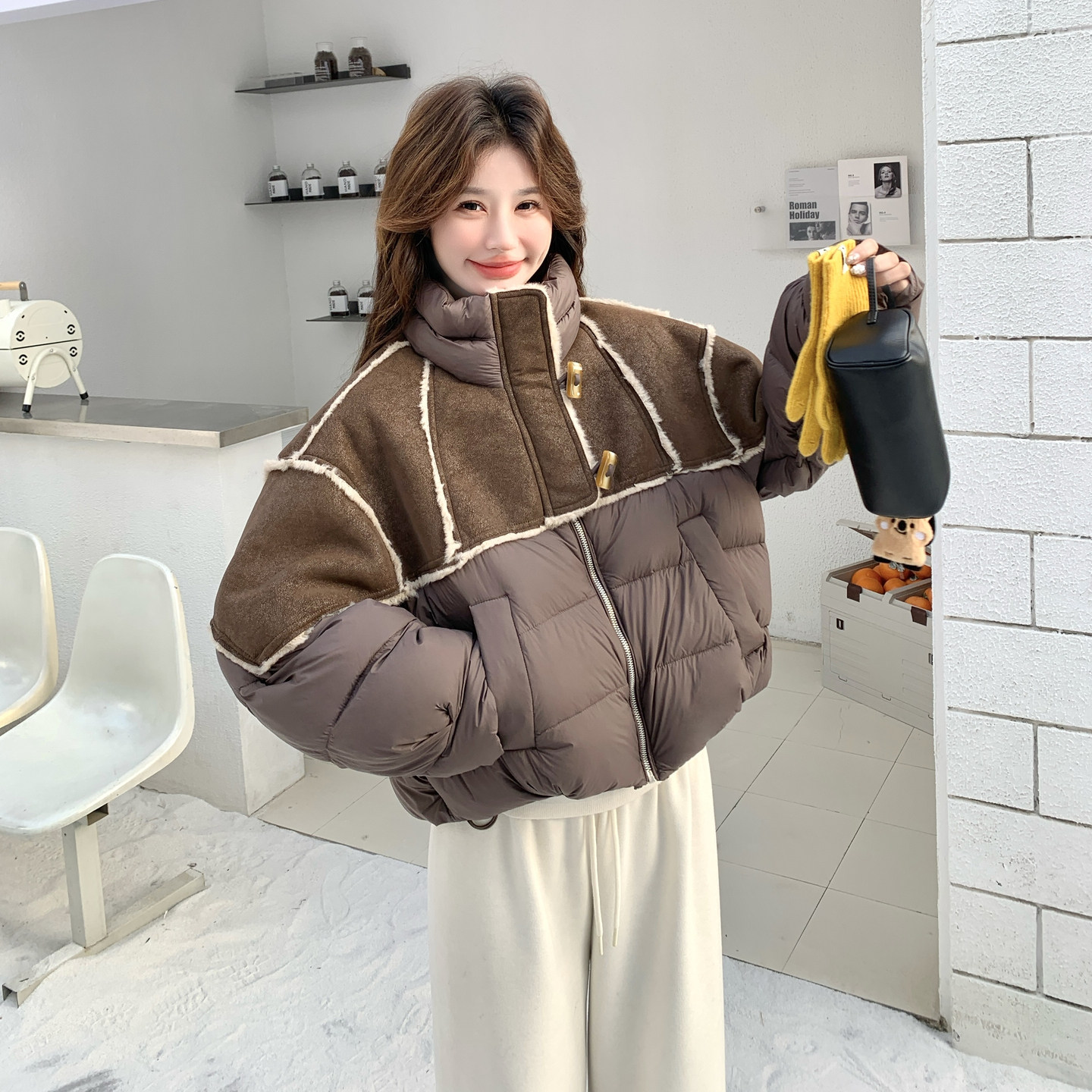 【新款】90绒现货皮毛拼接羽绒服297-1961-P285-K418,商品下架区,艾艾淮淮