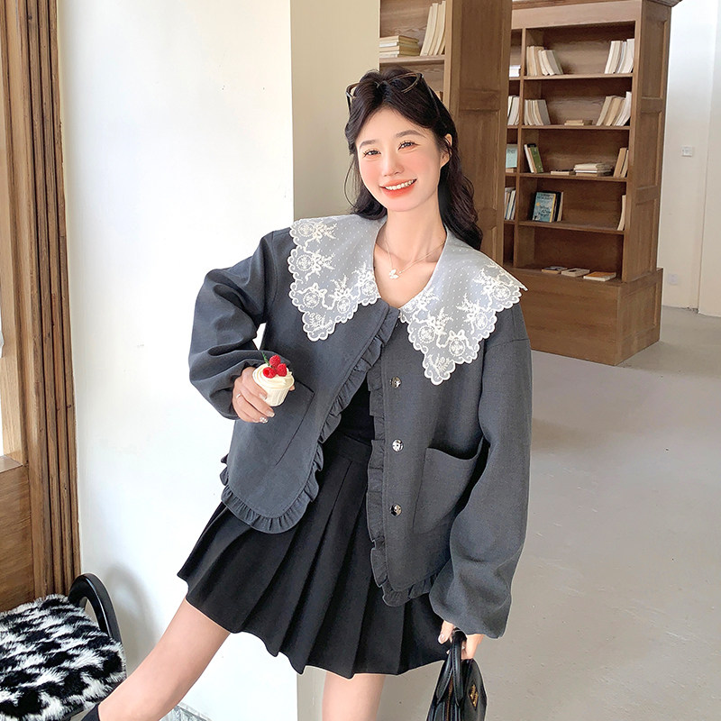 现货蕾丝拼接娃娃领外套297-1160-P145-K208,商品下架区,艾艾淮淮