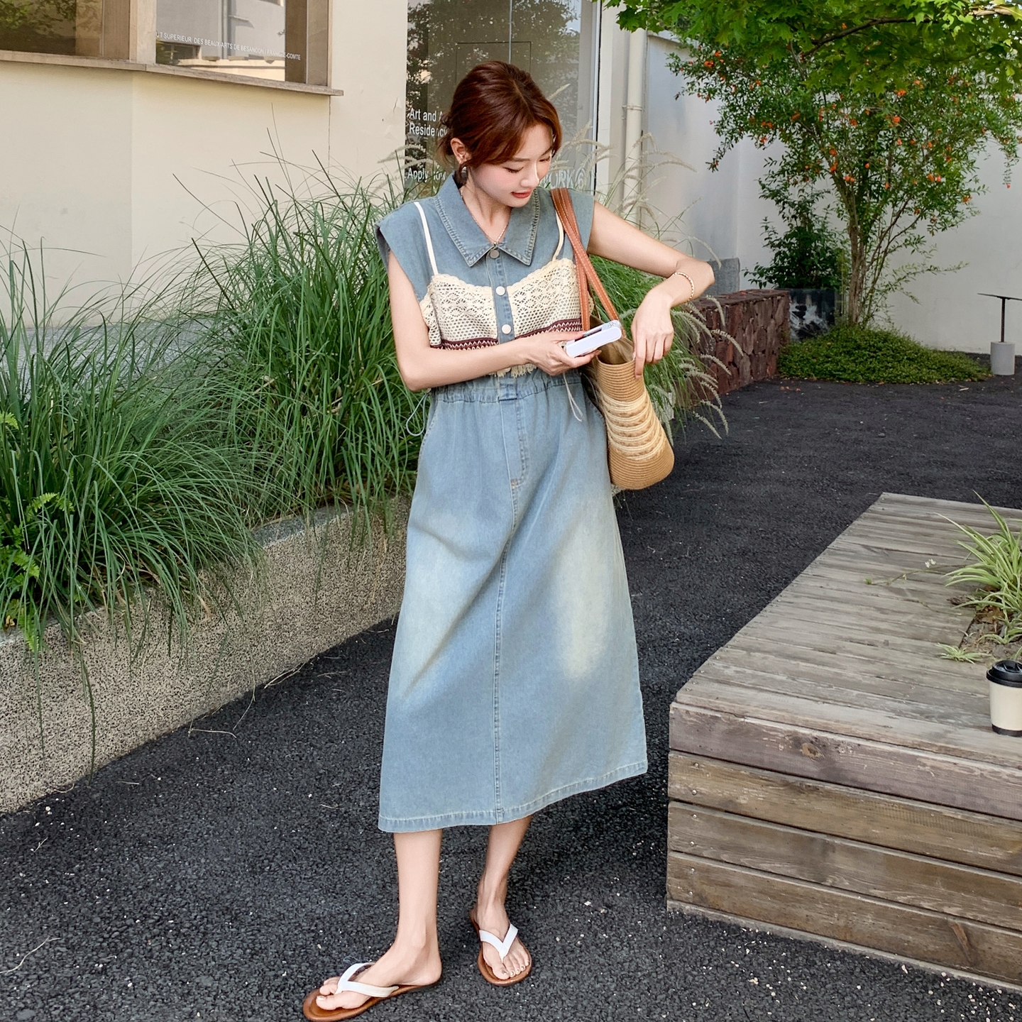 【新款】现货时尚牛仔收腰连衣裙297-1562-P145-K208，女装连衣裙，艾艾淮淮