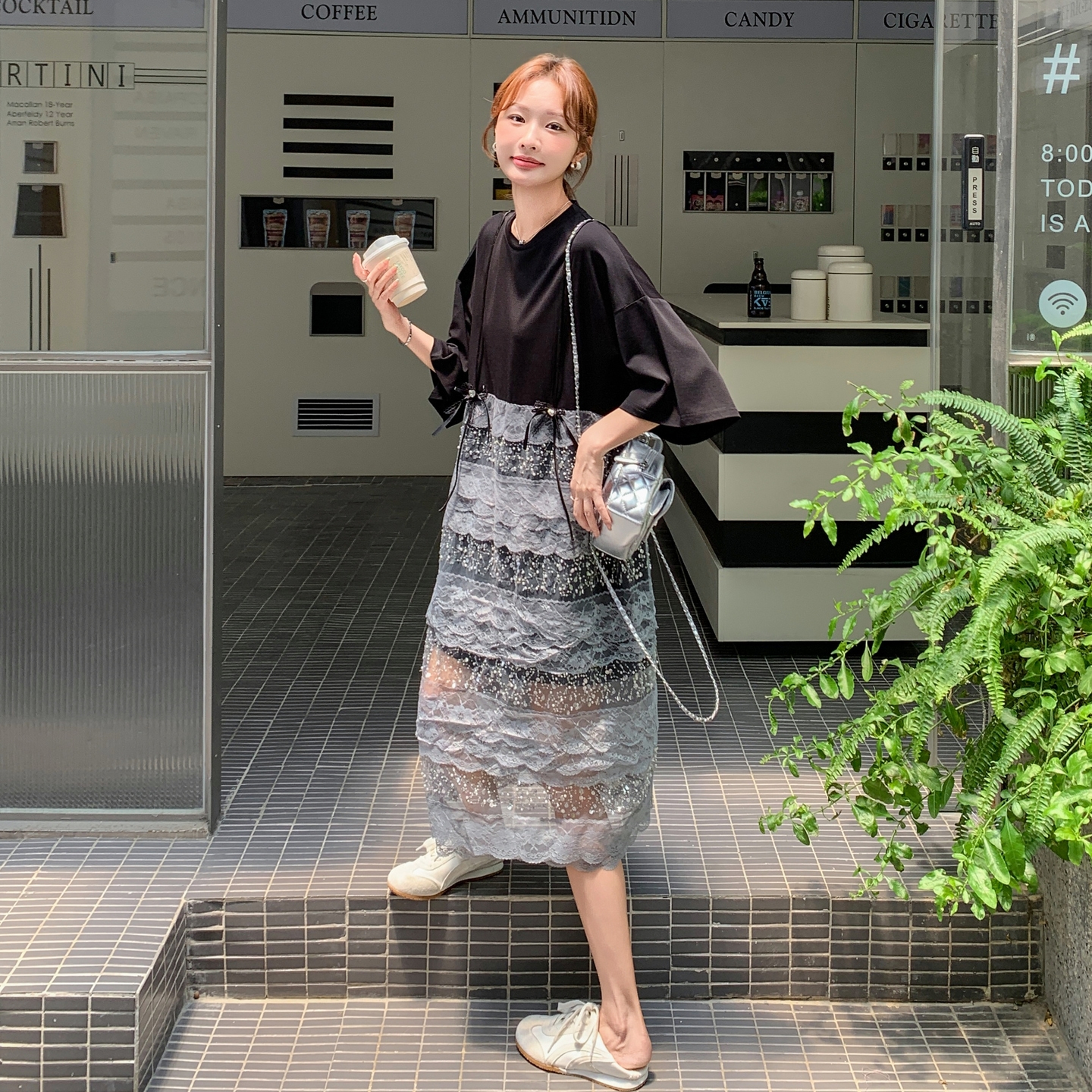 【新款】现货亮片蕾丝拼接连衣裙297-1626-P135-K198，女装连衣裙，艾艾淮淮