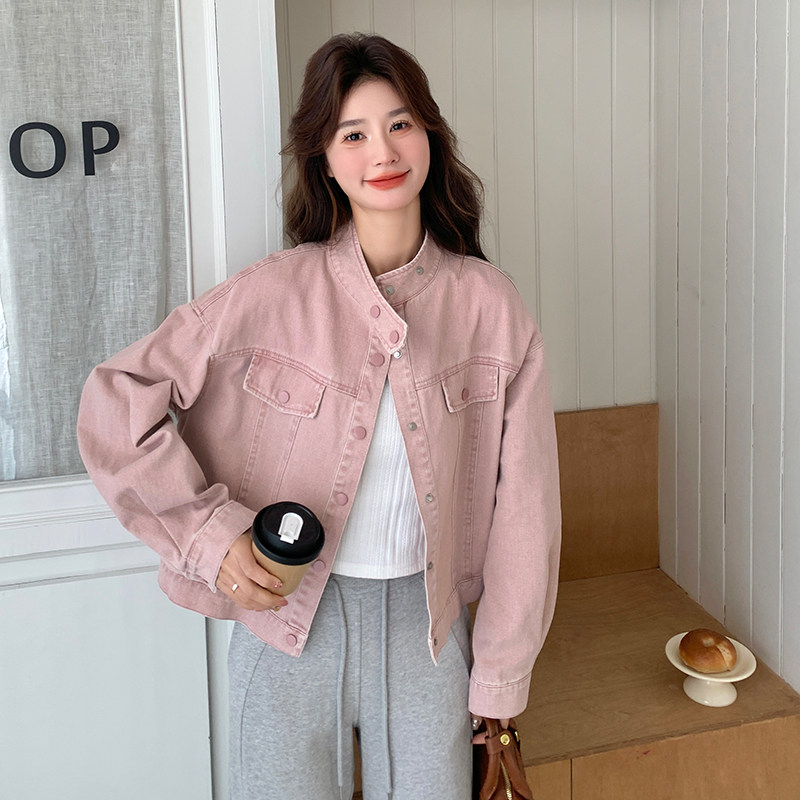 现货 水 洗粉色 百搭外套297-1128-P155-K218图片