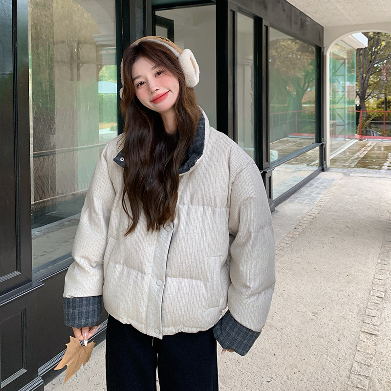 现货90绒立领面包羽绒服297-1009-P255-K378,女装短外套,艾艾淮淮