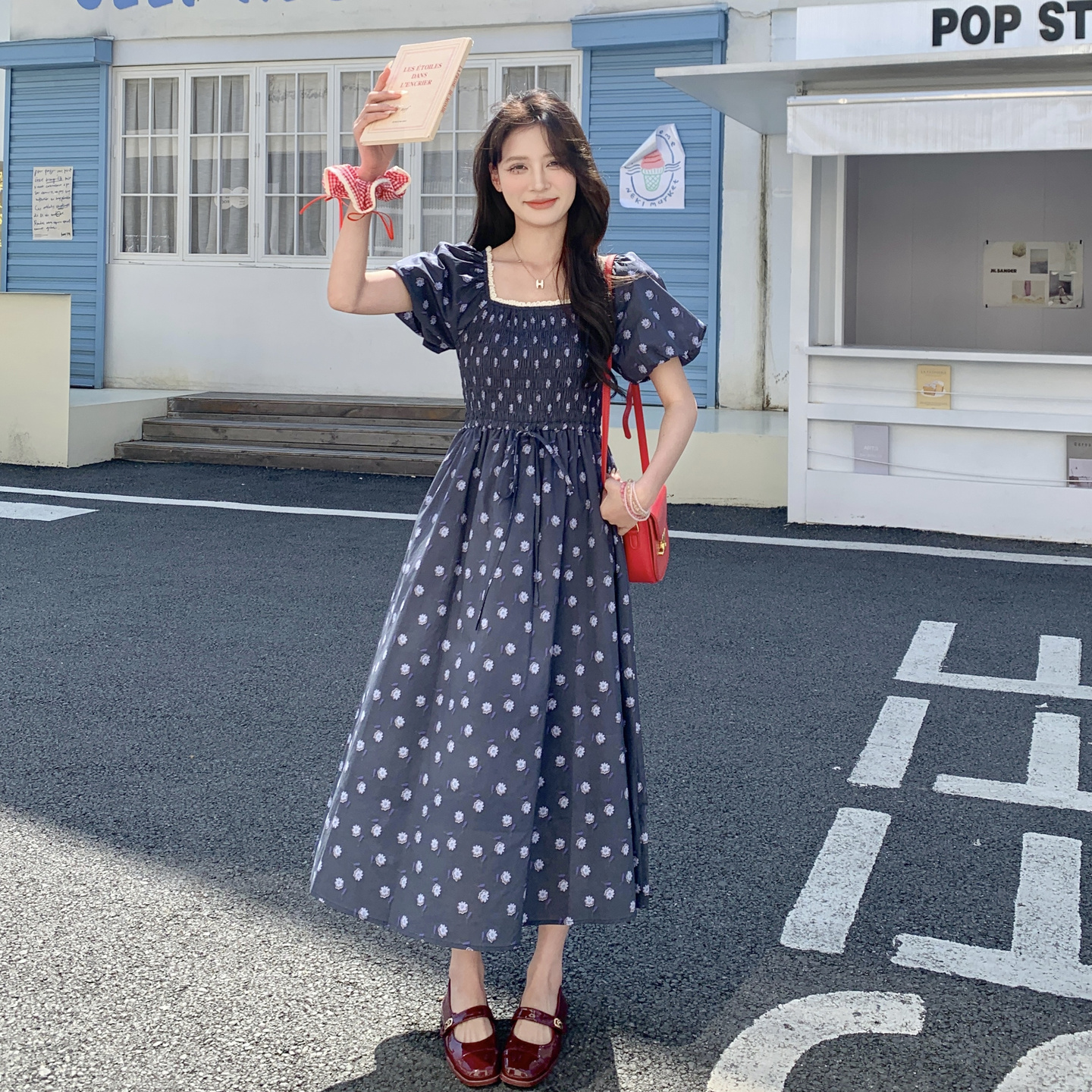 【新款】现货碎花方领连衣裙297-1223-P135-K198，女装连衣裙，艾艾淮淮