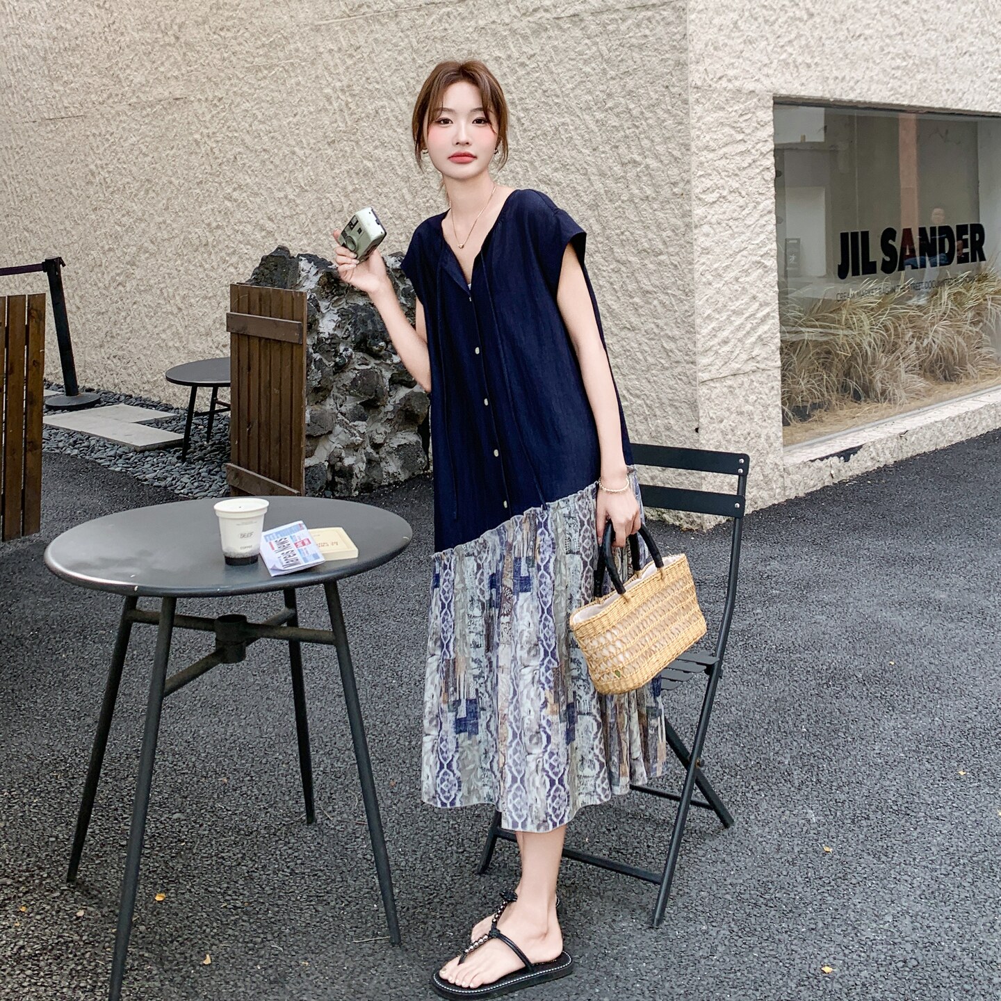 【新款】现货假两件拼接连衣裙297-1398-P135-K198,女装连衣裙,艾艾淮淮