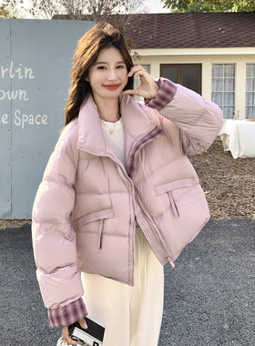 【首发新款】90绒现货格子拼接羽绒服297-1927-P295-K438