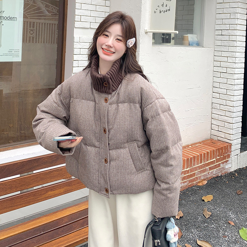 现货90绒针织拼接羽绒服297-1089-P255-K378,女装短外套,艾艾淮淮