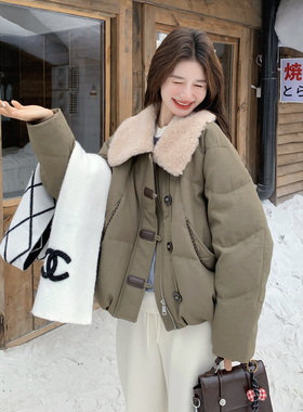 【首发新款】90绒 现货 羊羔毛 拼接羽绒服297-1937-P285-K418