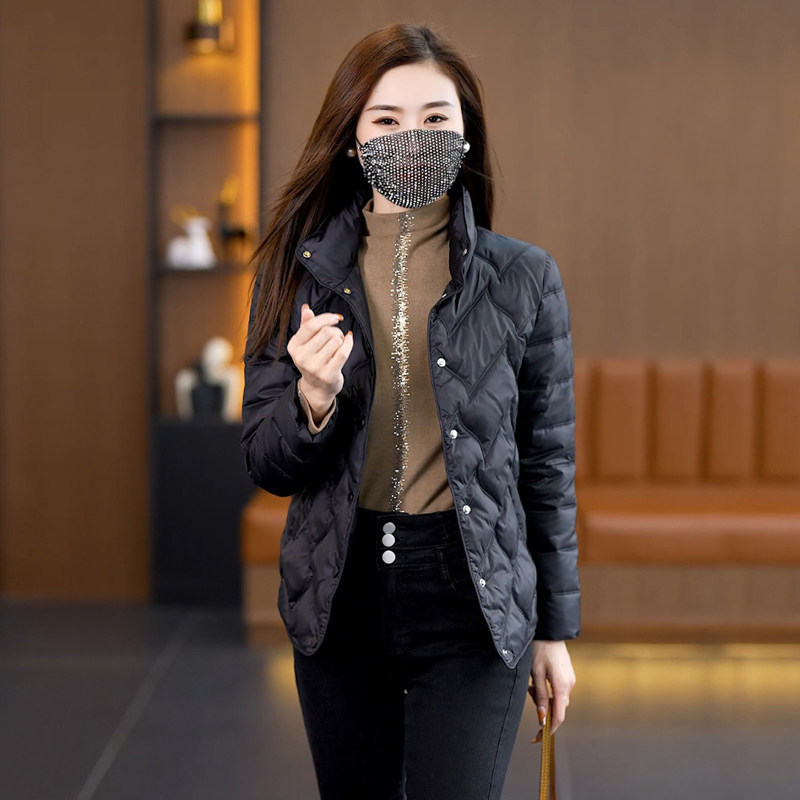轻薄羽绒棉服女2025秋冬季新款小个子洋气小棉袄立领短款棉衣外套