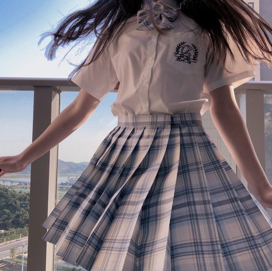 不死川jk制服裙正版套装衬衫春秋季jk格裙小学生百褶裙原创日系裙