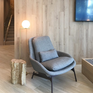 Field Lounge Chair北欧设计师现代简约单人沙发椅卧室书房懒人网