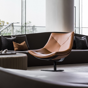 罗奇堡DOLPHIN扶手旋转海豚休闲椅轻奢设计师时尚酒店别墅样板房