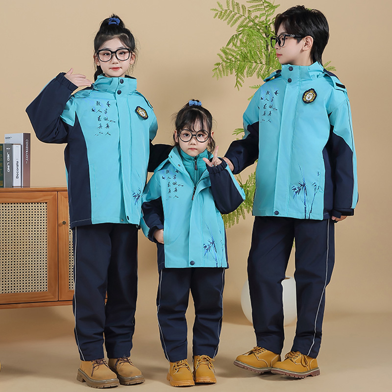 冲锋衣小学生班服秋冬夏季幼儿园园服学校运动套装一年级儿童校服