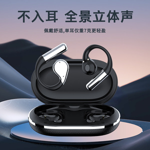 跨境爆款挂耳式蓝牙耳机LCD触屏开放超长续航OWS不入耳运动耳机