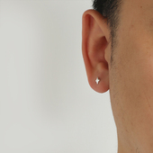 YiJian s925纯银四角星耳钉简约ins风通勤耳钉男生螺纹款 女耳环